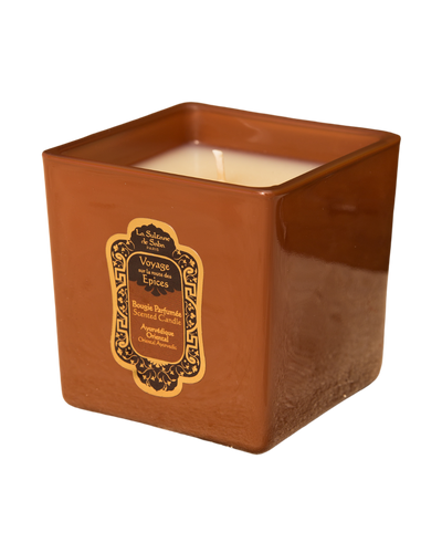 Scented Candle 400 g - Oriental Ayurvedic Amber Vanilla Patchouli Fragrance