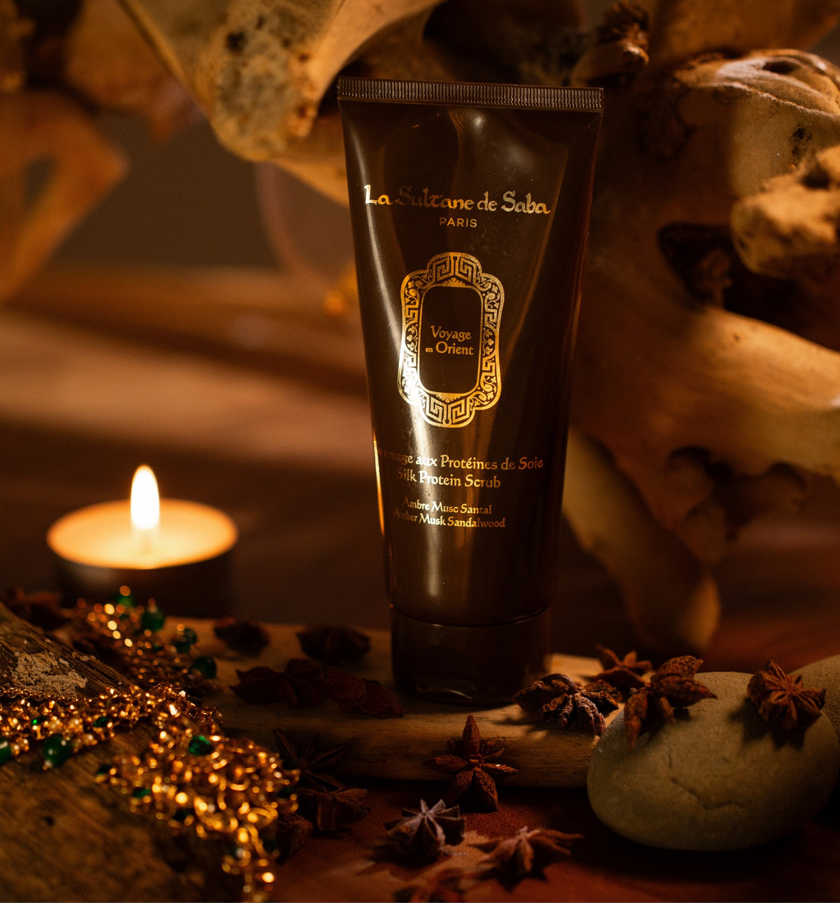 Silk Protein Scrub | Amber Musk Sandalwood