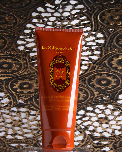 Silk Protein Scrub - Oriental Ayurvedic Amber Vanilla Patchouli Fragrance