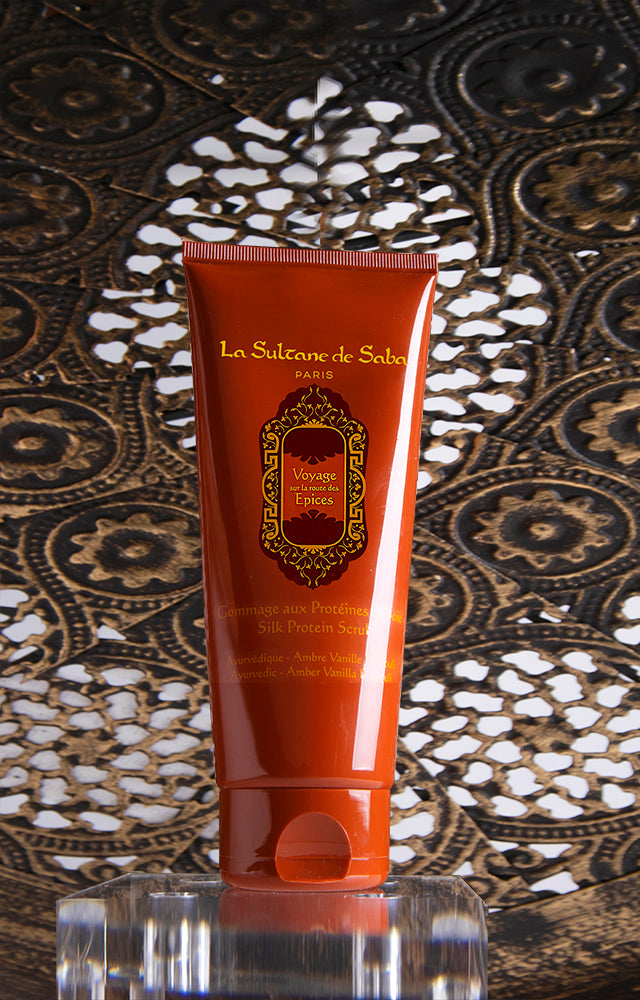 Silk Protein Scrub - Oriental Ayurvedic Amber Vanilla Patchouli Fragrance