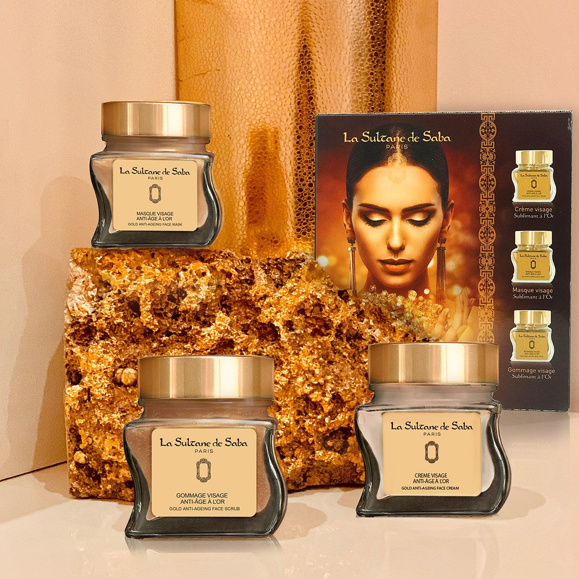 Face Gift Set - Gold - Cedarwood Patchouli Fragrance